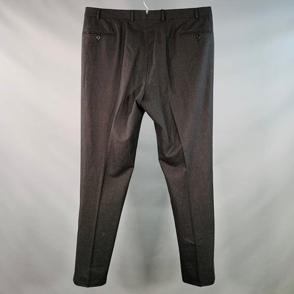 ISAIA Size 39 Grey Charcoal Wool Zip Fly Dress Pants - Picture 2 of 8